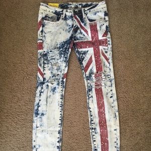 Ripped Acid-wash Jeans